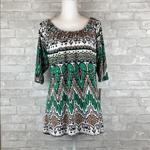 Scooped Neck Knit Blouse Medium